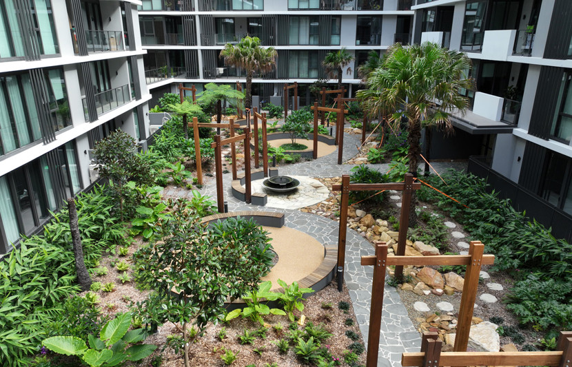 Chateau Development landscaped square