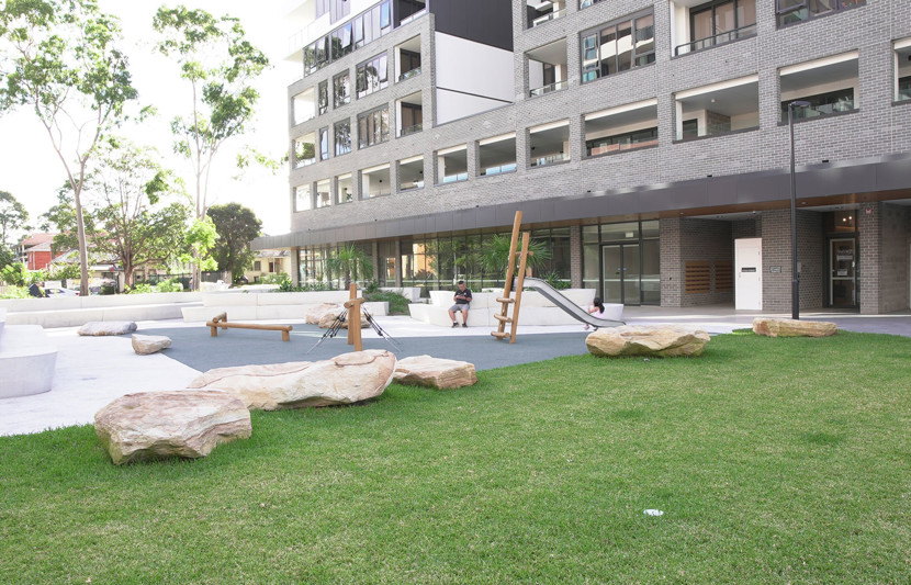 Play areas within Spring Square, Bankstown