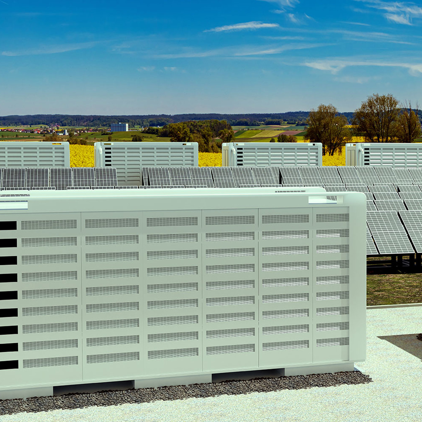 Solar farm with battery storage image