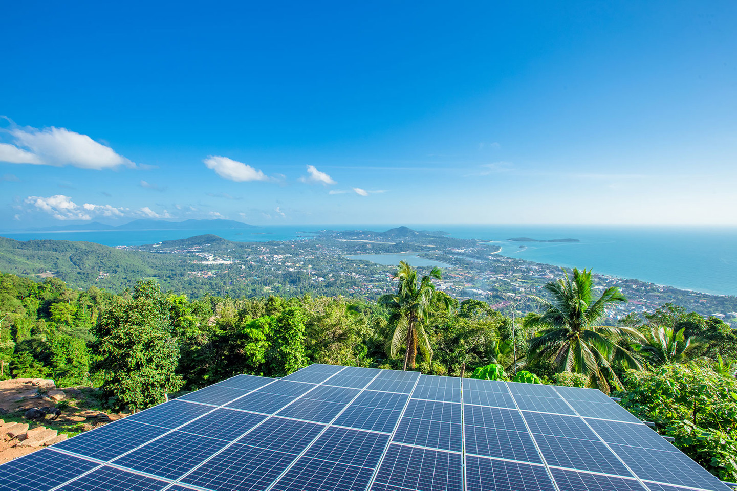 Coastal Community With PV Solar Panels
