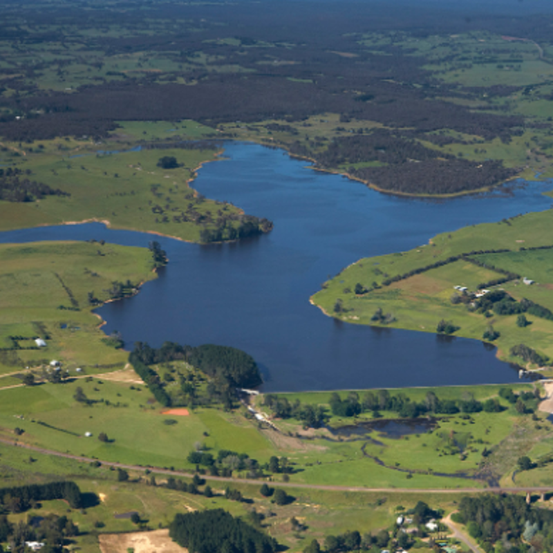Birdeye view of Coliban water catchment area